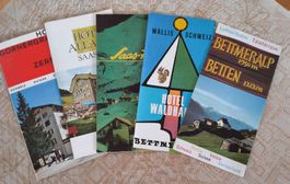 Vintage set Prospekte Oberwallis Saas Fee/Zermatt/Bettmeralp
