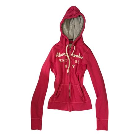 XS ABERCROMBIE &FITCH ZIP HOODIE VINTAGE SLIM Y2K