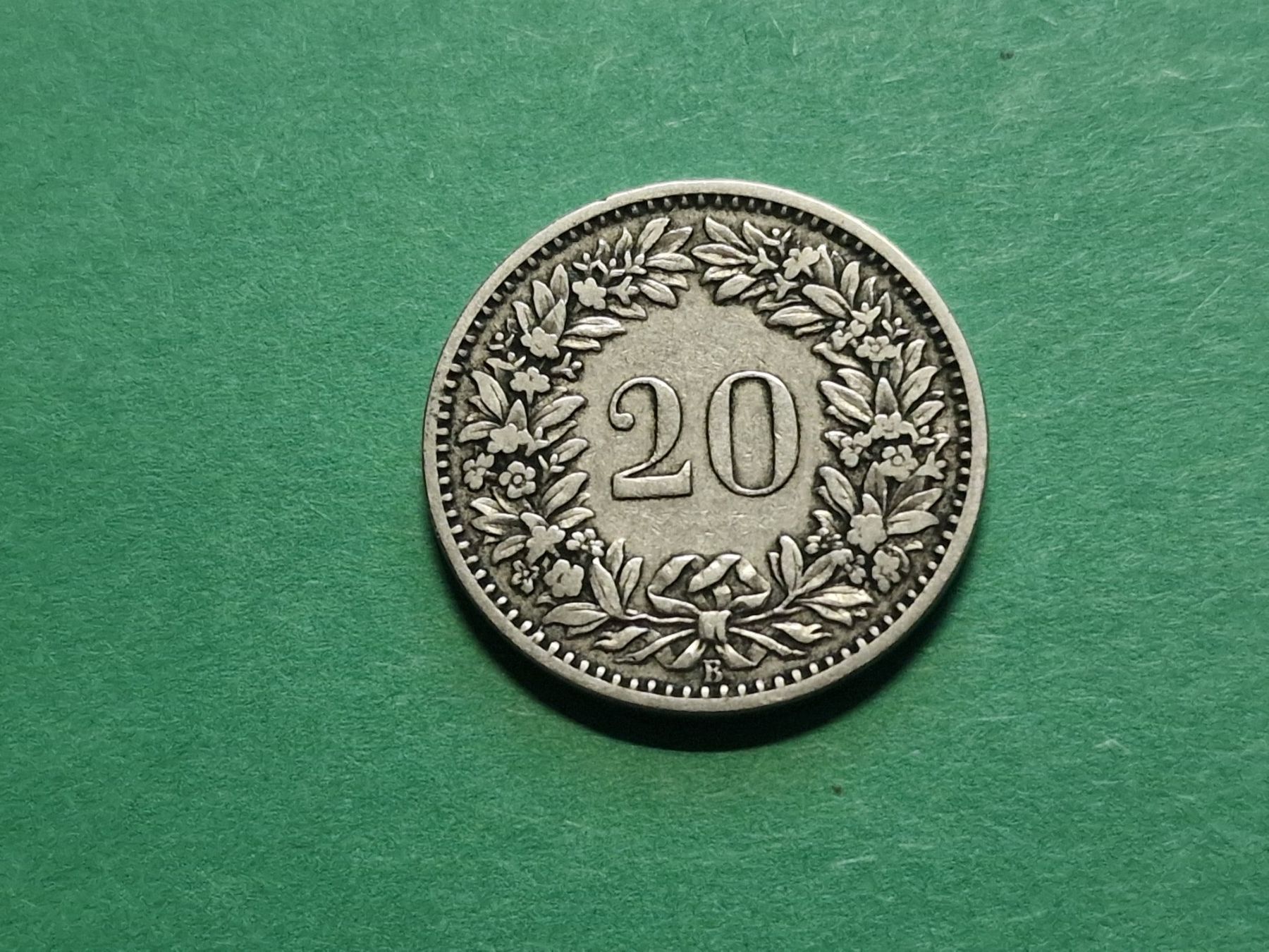 Alle Münzen: 20- Rappen 1887. – Gebraucht aus Zürich von Moreira01 3