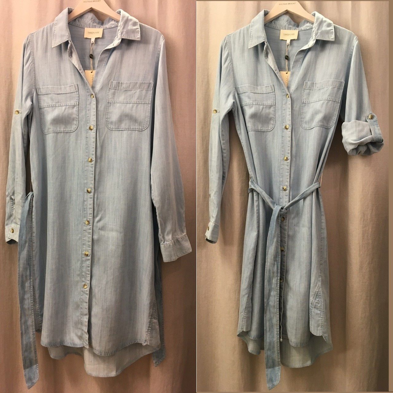 Vestiti: Mara May Hemdbluse Jeans Kleid LA Lyocell hellblau Gr 38 neu – Nuovo e nell'imballaggio originale da Zürich venduto da rar_b2y9 1
