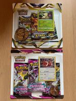 2x Pokemon THREE Pack Fusion Strike Brilliant stars