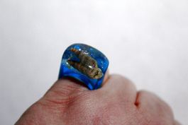 Vintage Space-Age - Ring mit Muschel, Seestern, Seeigel, usw