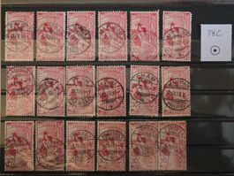 18mal 78C UPU kat. 1350.- zum Platieren schöne Stempel