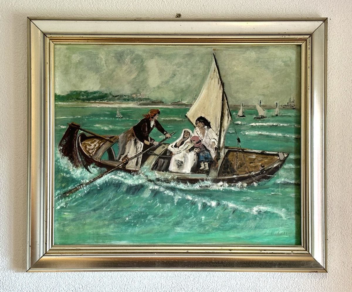 Dipinti: Maritim Gemälde Öl auf Pressholz-Platte - Boot auf See – Nuovo (secondo la descrizione) da Ebnat-Kappel venduto da BoutiqueBijoux