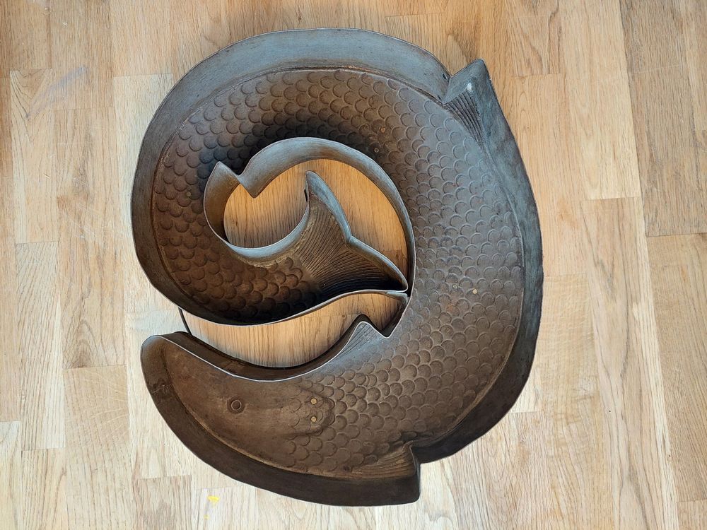 Antike Messing Fisch Figur - Retro Deko Für Schreibtisch & Feng Shui