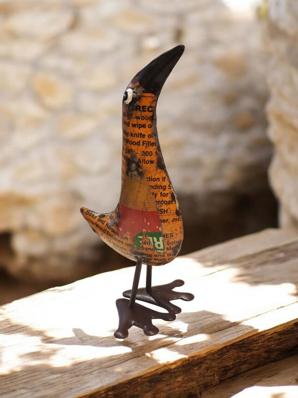 Statuette: Vogel aus Metall "Schrott Look" – Nuovo e nell'imballaggio originale da Schaffhausen venduto da AtelierPudesco
