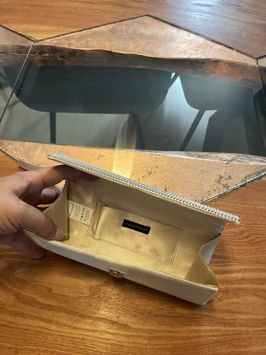 Borse da donna: Clutch Handtasche Silber Glitzer – Usato da Gelterkinden venduto da DominikWeissDesign