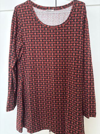 Deerberg Tunika Gr. L Herbst Look Rot Schwarz Top Zustand!