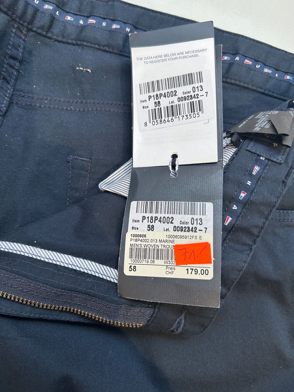 Paul & Shark Hosen: Paul & Shark Hose 5-pocket navy Gr. 58, neu – Neu und originalverpackt aus Glattpark(Opfikon) von Cmberger 3