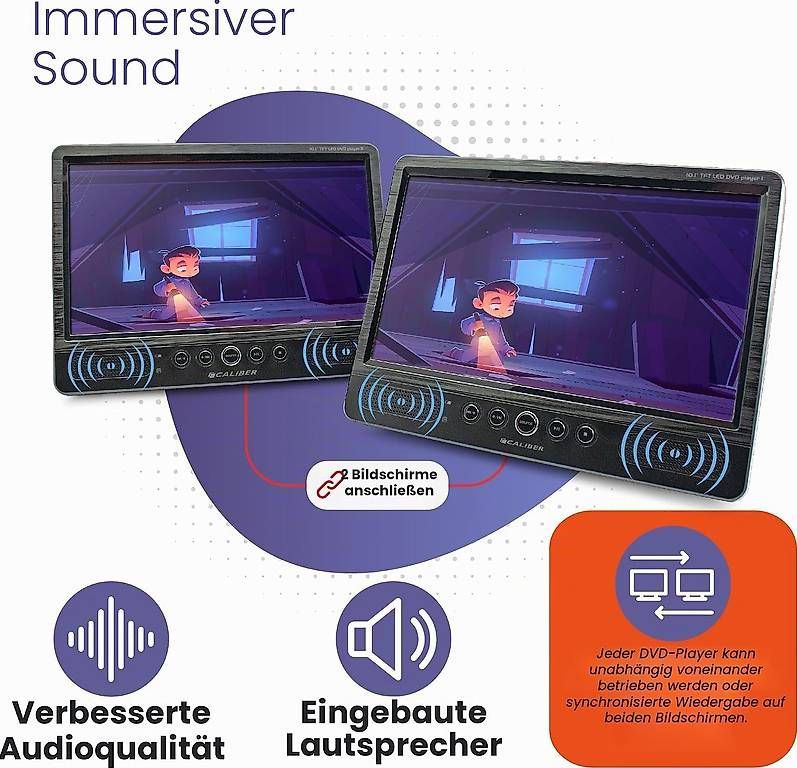 Lettore multimediale portatile: Caliber Tragbarer DVD Player Auto - 2er Set – Nuovo (secondo la descrizione) da Kreuzlingen venduto da Best-Deal-Oase 5