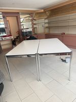 Tisch 2er Set Metallgestell Weiss Platte guter Zustand