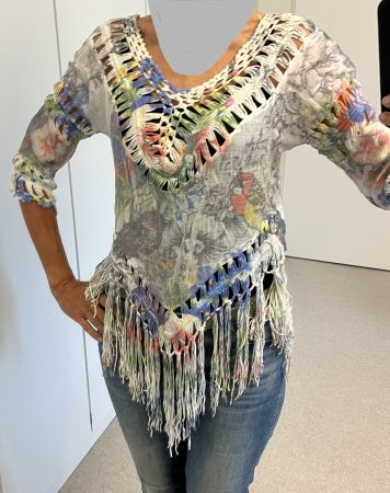 Shirt Top Bluse Strand Sommer V-Neck Gr. S