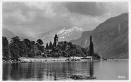 Brienz (BE) – Kirche und See mit Berner Alpen
