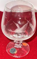 Cognacglas Ente im Flug aus Kristallglas
