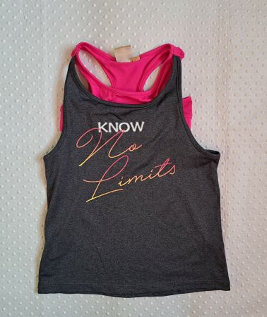 NEU! Manor Sporttop Grau/Pink, Grösse 110/116