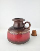 SCHEURICH Keramik Vase 493-10 Laufglasur rot braun 70er