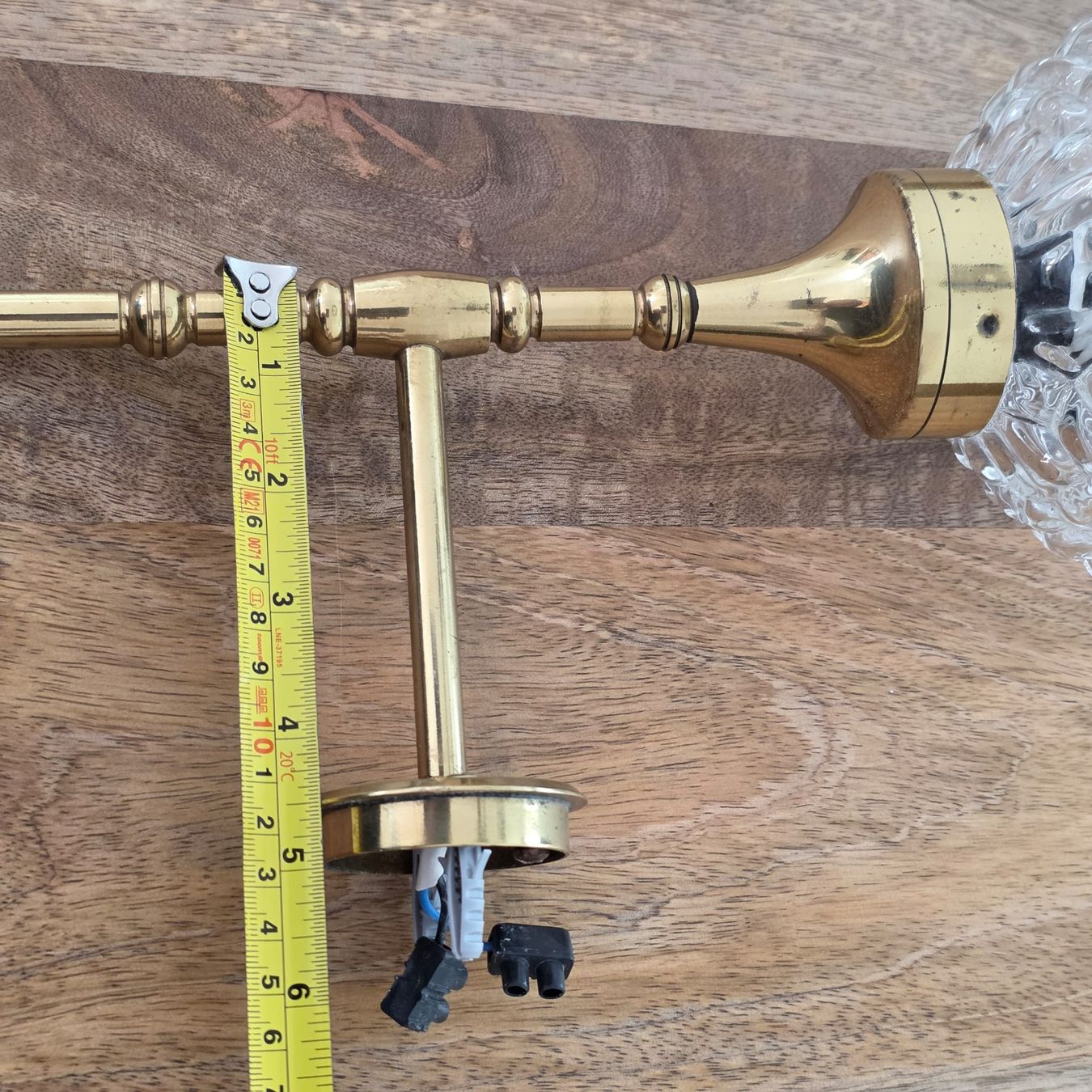 Lampade: Wandlampe Messing mit Glaslampe, Retro – Usato da Rheinsulz venduto da Dred 7