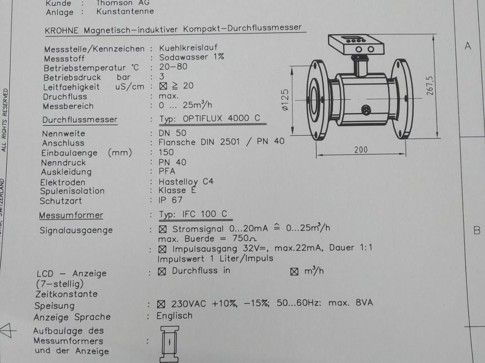 KROHNE Durchflussmesser Optiflux 4100, NEU | Kaufen Auf Ricardo