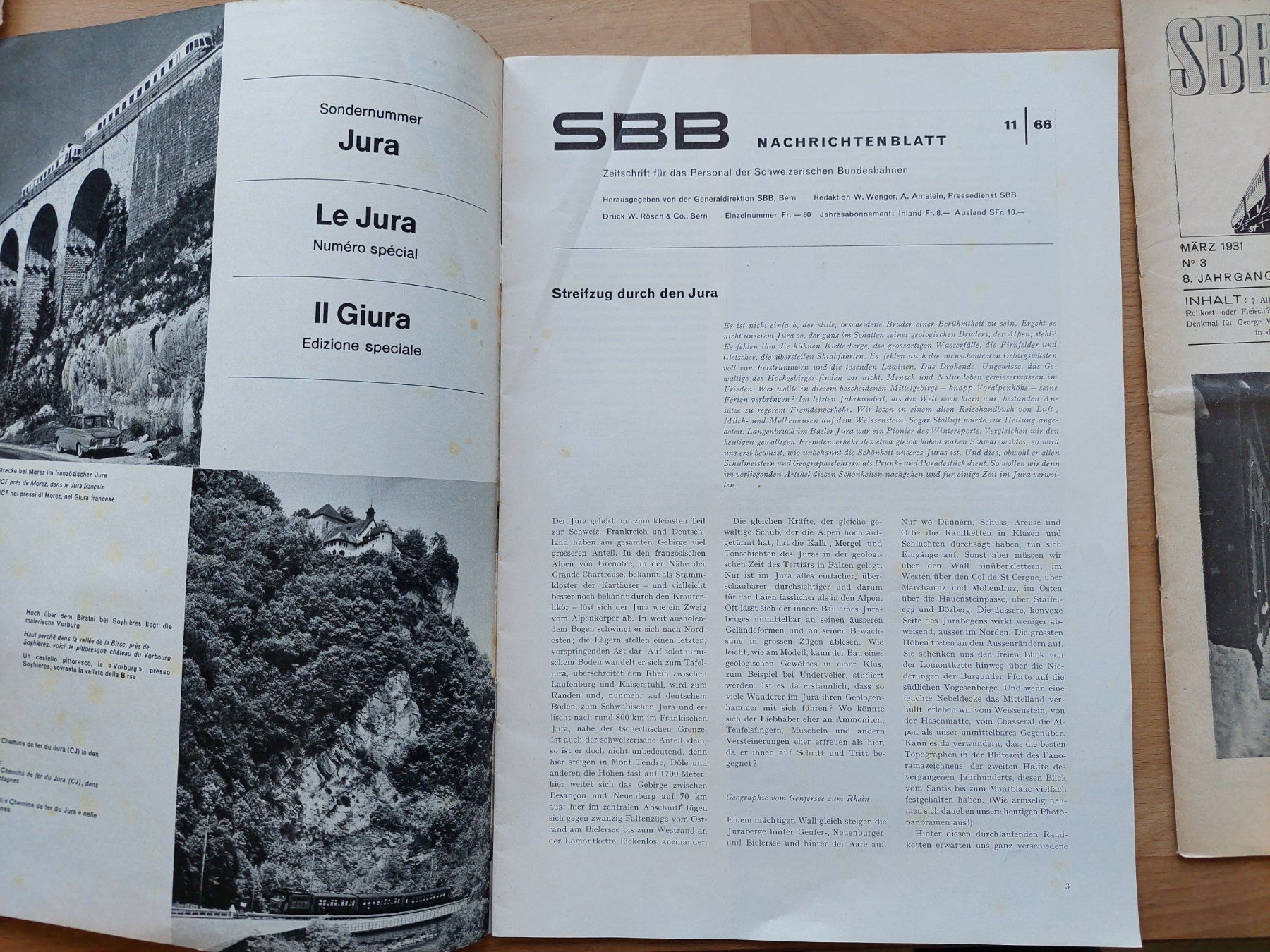 Zeitschriften & Magazine: 2 alte Magazine SBB Eisenbahn 1931 und 1966 – Gebraucht aus Obfelden von Foto_Bild_Kunst_Buch 1