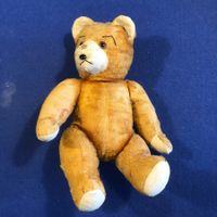 Ours en peluche paillé 30cm haut antique