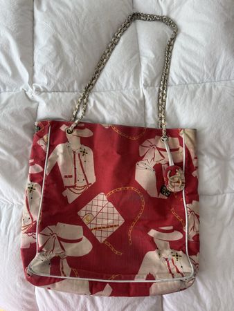 Sac fourre-tout Chanel vintage rouge, Défectueux !!