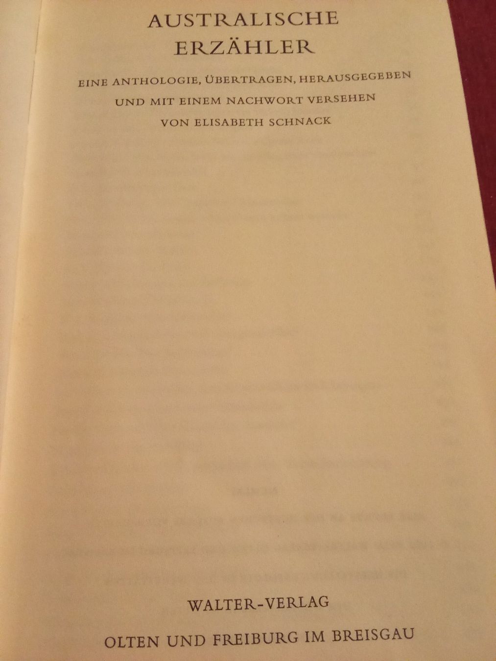 Bücher: Australische Erzähler. Eine Anthologie. Schnack, Elisabeth – Gebraucht aus Remetschwil von Privatflohmi