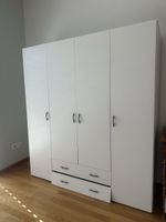 Kleiderschrank weiß mit 4 Türen und 2 Schubladen