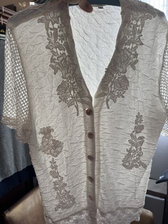 Vintage Bluse Oberteil Spitze 