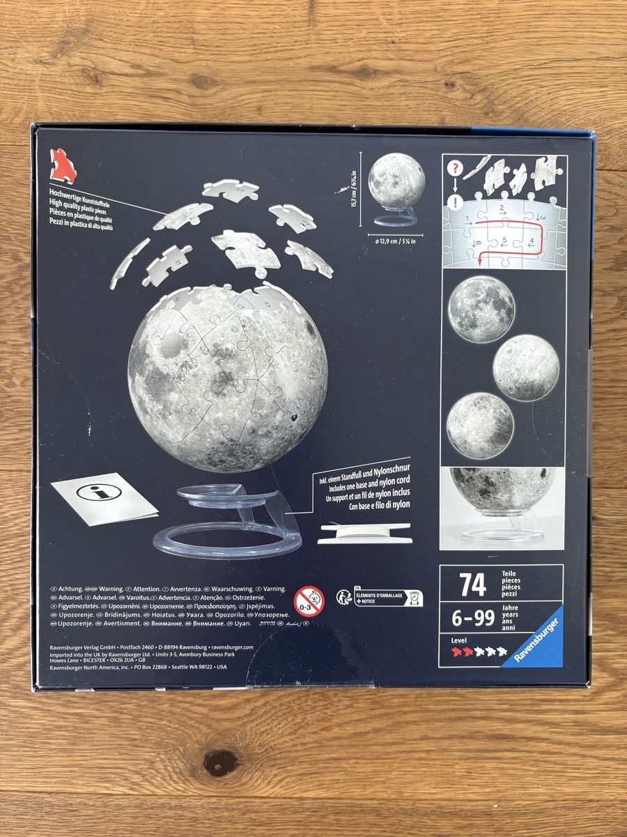 Ravensburger Puzzle: Ravensburger, 3D Puzzle, Der Mond – Usato da Horgen venduto da Rafnaf 1