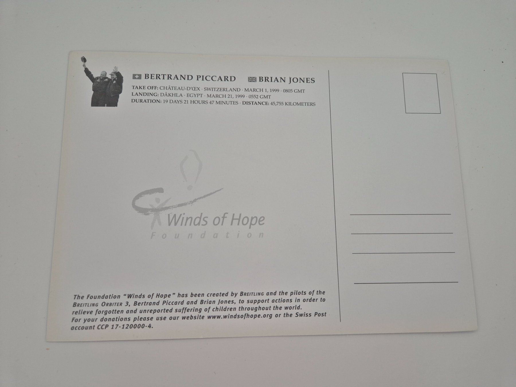 Autographes: Autogramm Bertrand Piccard mit Bügelsticker – Neuf (Voir description) à Eglisau par nicij79 2