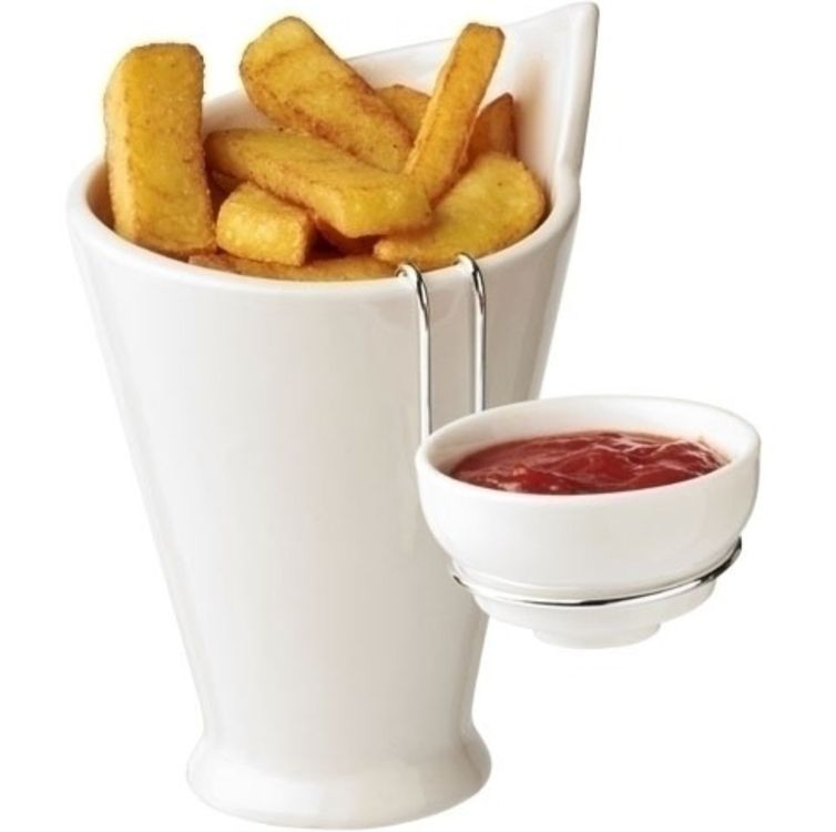 24 Set Pommes-Behälter mit separatem Mayo/Ketchup-Schälchen (Neu und ...