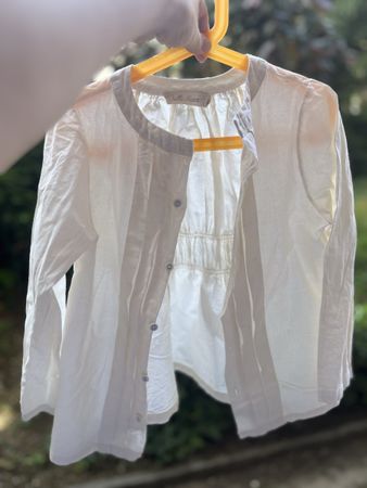 Leichte Sommerbluse Belle Chiara Weiss Gr. 116 Top Zustand