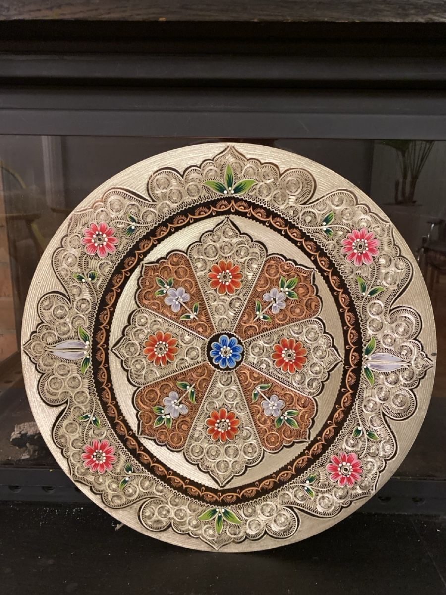 Tutte le decorazioni: Teller Dekoteller Silberfarben Kupfer 40 cm Durchmesser – Nuovo e nell'imballaggio originale da Rubigen venduto da Mukuru