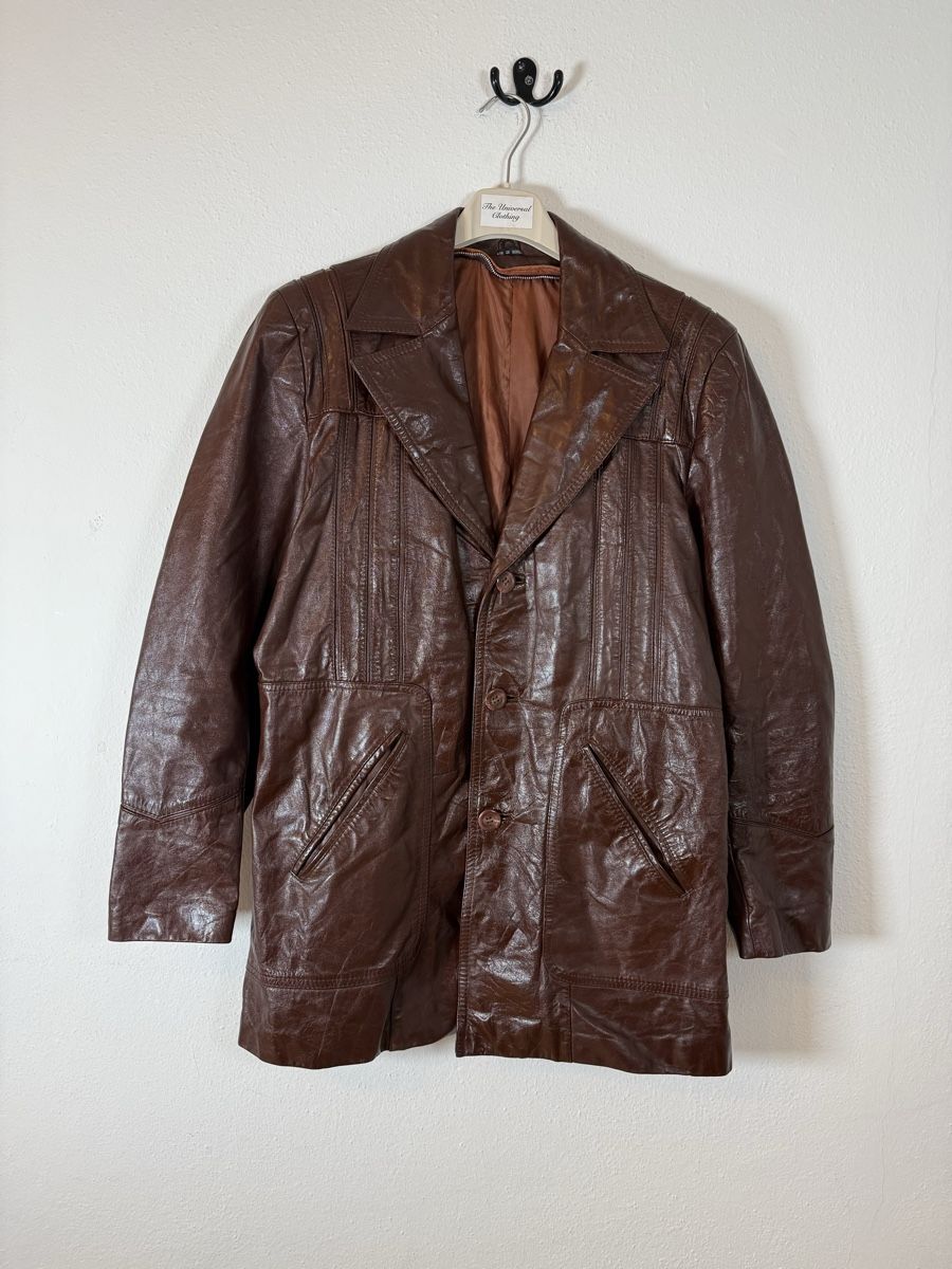 Jacken: Man vintage leather brown jacket – Gebraucht aus Lugano von TheUniversalClothing