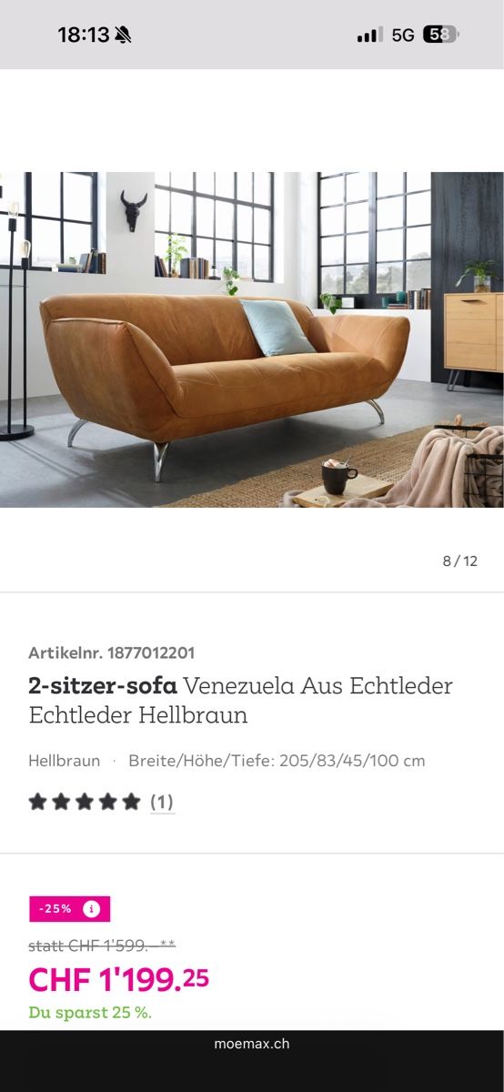 Sofas: 2-sitzer-sofa Venezuela Aus Echtleder Echtleder Hellbraun – Gebraucht aus Frasnacht von mx-driver 1