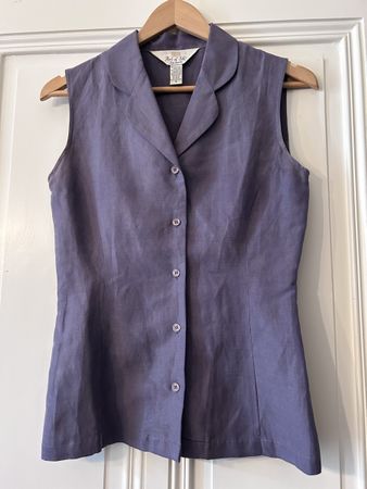 Art of Silk blue/violet vest silk and cotton