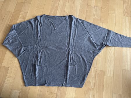 Kuscheliger Pullover, Gr. L, Fledermausärmel, Anthra