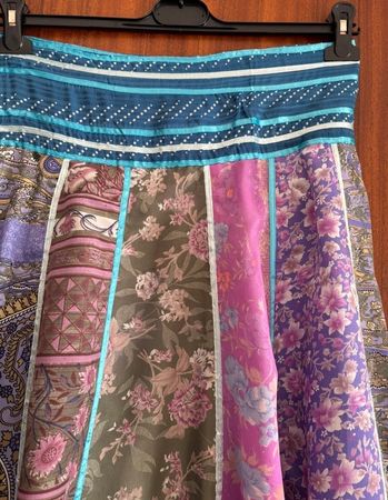 Maxirock M aus 100% reiner Seide, Boho-Stil I