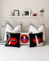 3x Jonathan Adler Designer-Kissen | Lip Statement Pieces