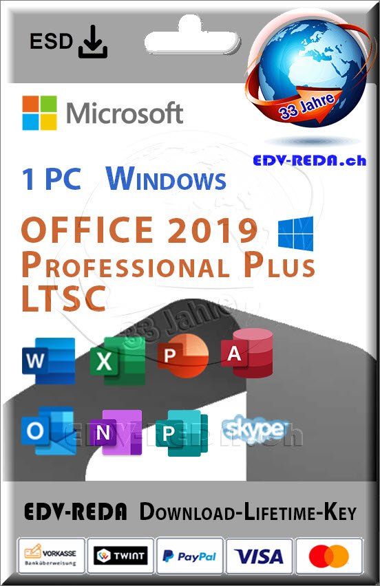 Microsoft Software: Microsoft Office 2019 Professional Plus 1PC Dauer-Lizenz – Usato da Langenthal venduto da Reda