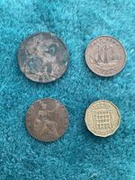4 Englische Münzen 1872, 1925, 1956 und 1957
