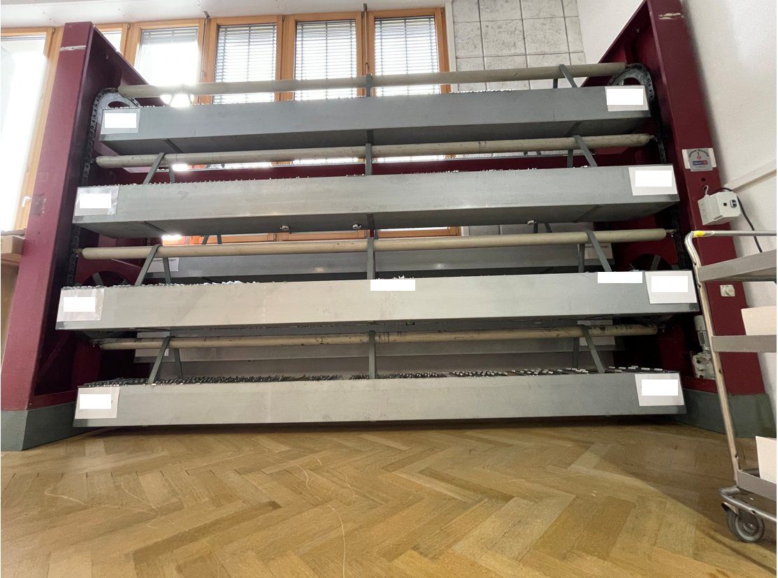 Scaffali: Paternoster - Lager-Umlaufsystem, aktuell im Einsatz – Usato da Sutz venduto da Stampfli2