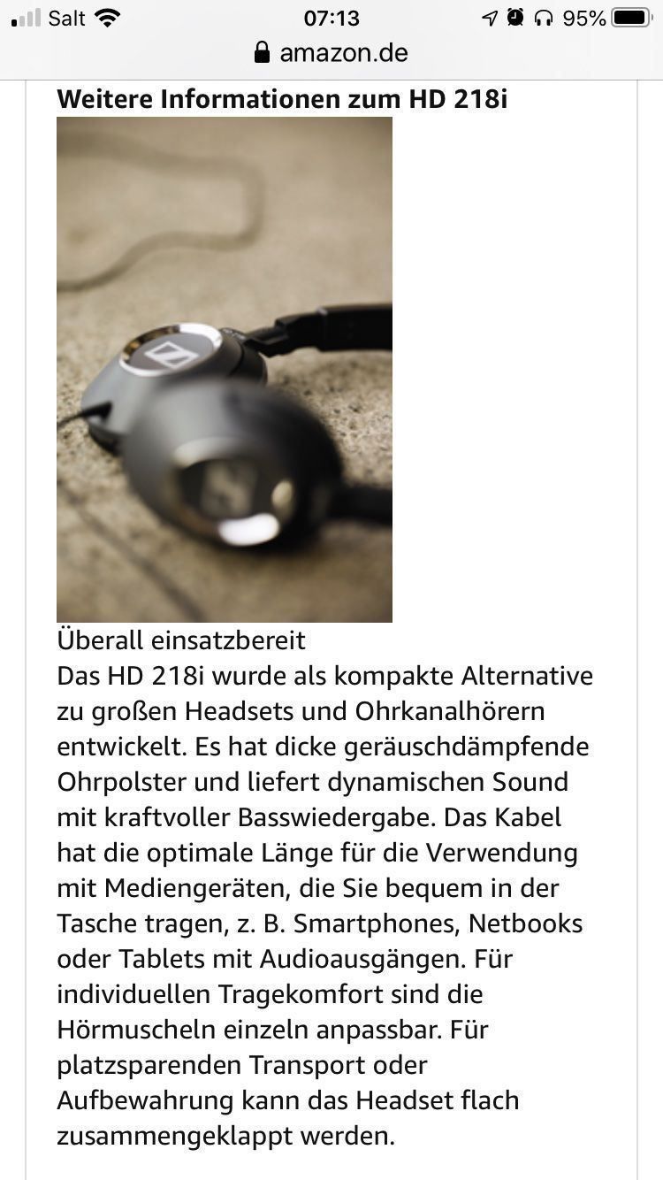 Sennheiser Cuffie: SENHEISER HD 218i Kopfhörer – Usato da Mauren venduto da SB1606 4