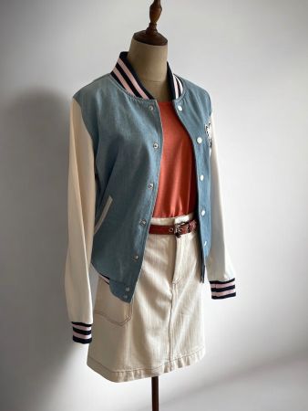 Joyrich Los Angeles College Jeans Jacke S Bärenpatch Unisex