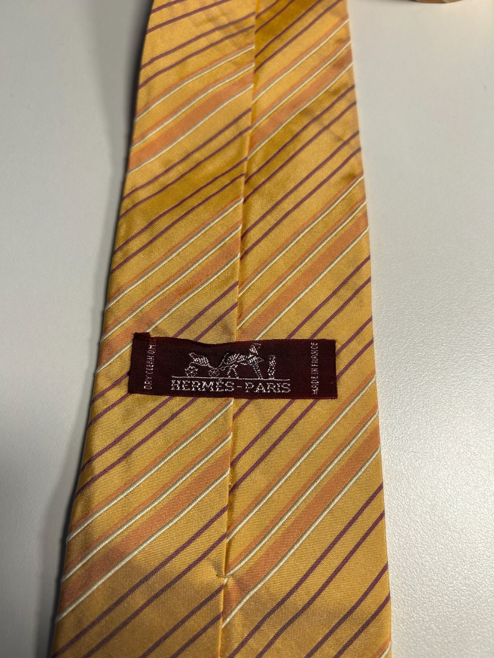 Hermès Cravatte: Hermès Taffet Streifen Krawatte – Usato da Bern venduto da kurtikobolt74 3