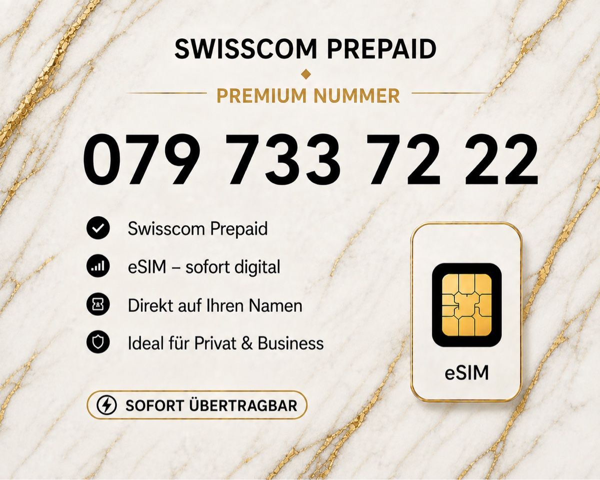 Swisscom PrePaid-Karten: Swisscom Prepaid Premium Nummer – Neu und originalverpackt aus Rotkreuz von 079shop