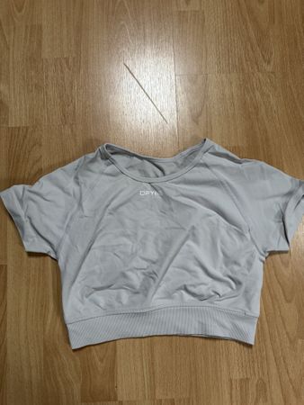 Dfyne Sport Crop Top kurzarm hellgrau