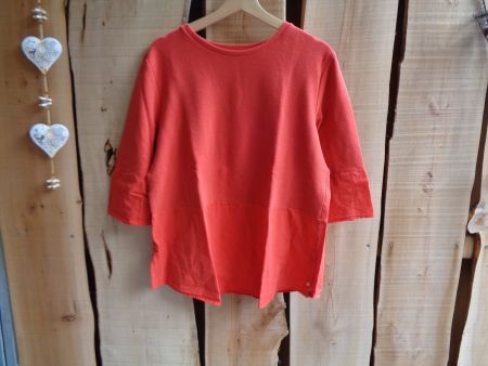 ZAIDA 3/4-Arm Pulli orangerot Baumwolle Gr. 42 - 400168