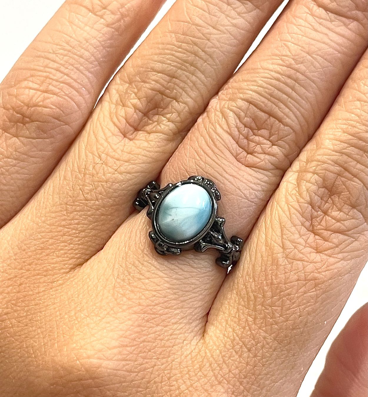 Bagues: Echter Larimar-Ring im Vintage-Design – Neuf avec emballage d'origine à Schiers par sisikristall 1