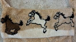 Tasche Pferde Rössli Plüsch beige ca. 34x30cm